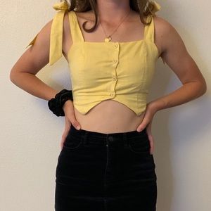 NEW Princess Polly Yellow Bow Crop